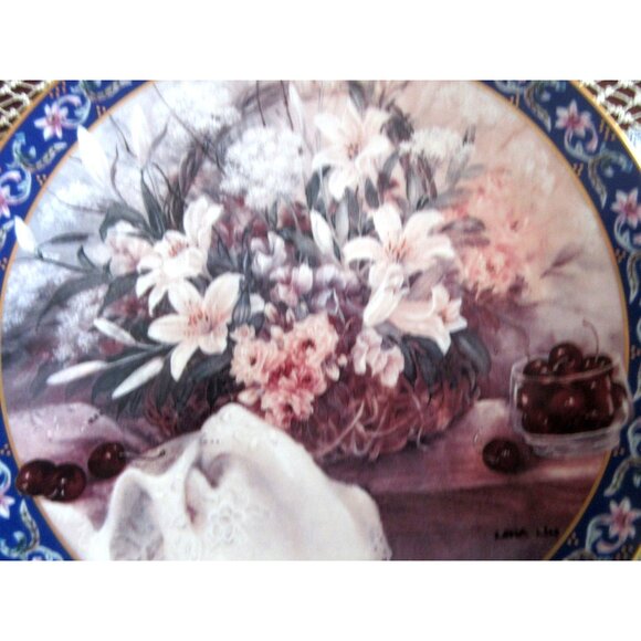 Lena Liu LILIES 5th In Basket Bouquets Series Plate With Certificate #1536A - Picture 10 of 13